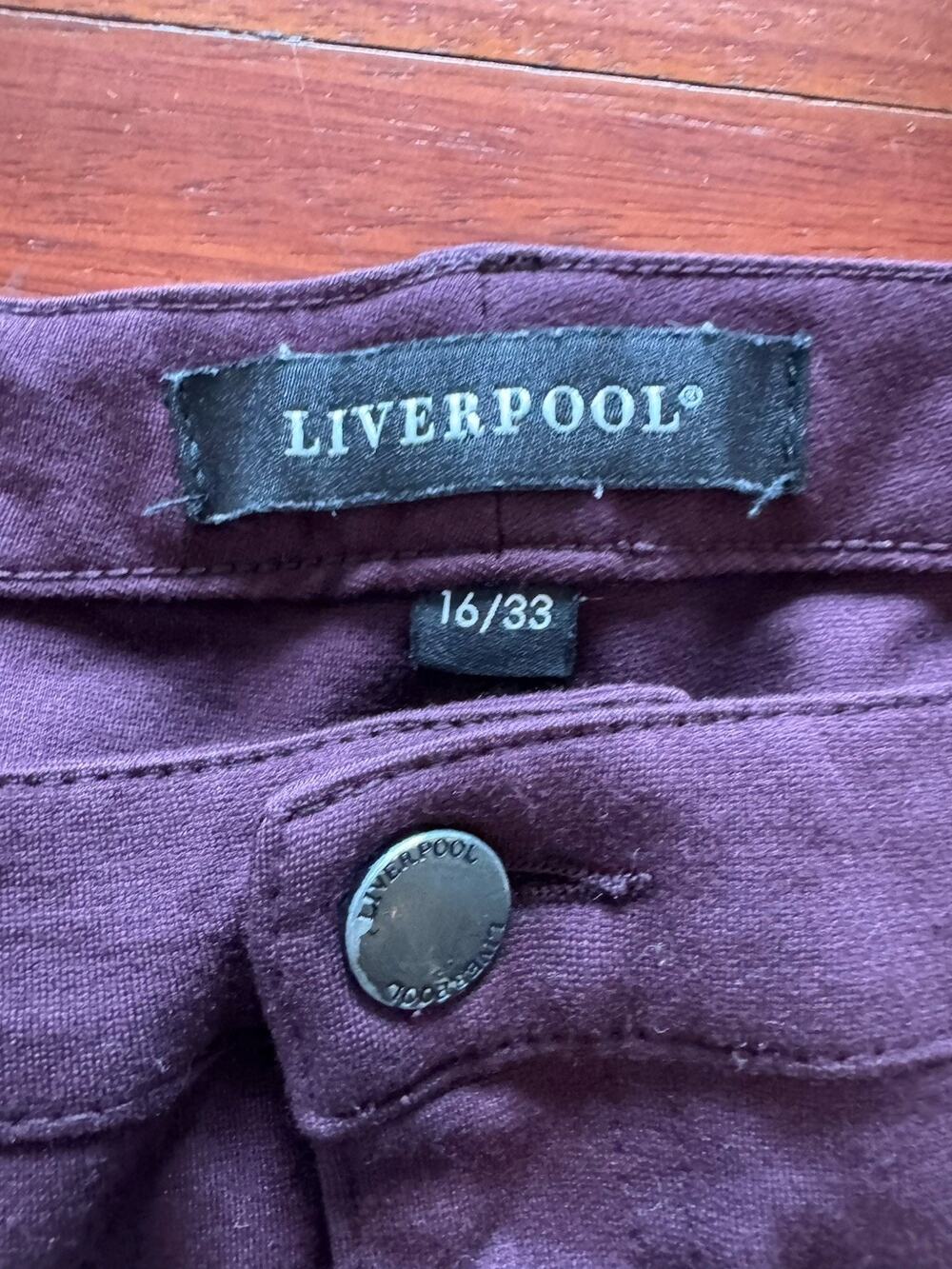 Liverpool Womens Pants Sz 16 deep Plum Stretch Work To Weekend